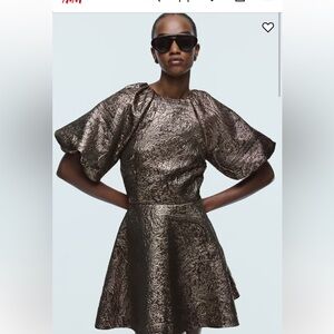 H&M Metallic Mini Dress